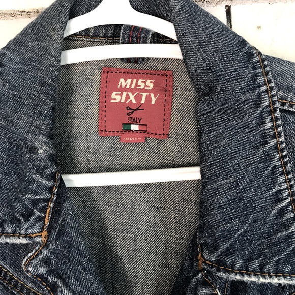 Miss Sixty Y2K Rare Large Button Denim Jean Jacket - Picture 3 of 8